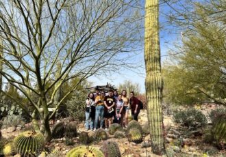 Students with Arizona Cacti